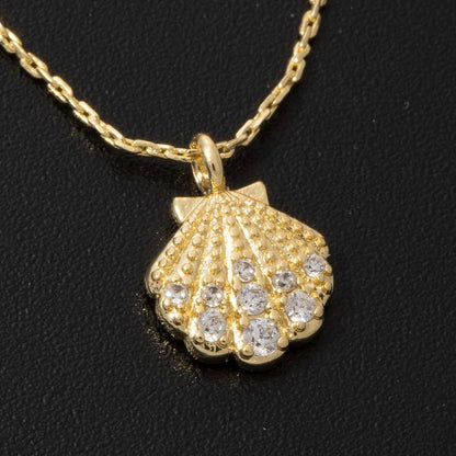 Gold Stoned Seashell Necklace