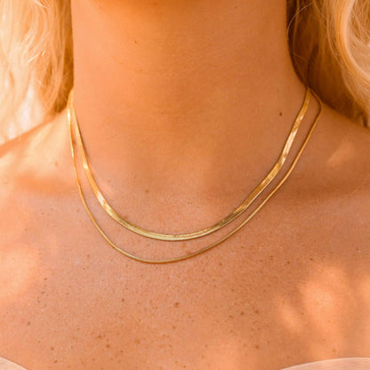 Gold Herringbone Necklace