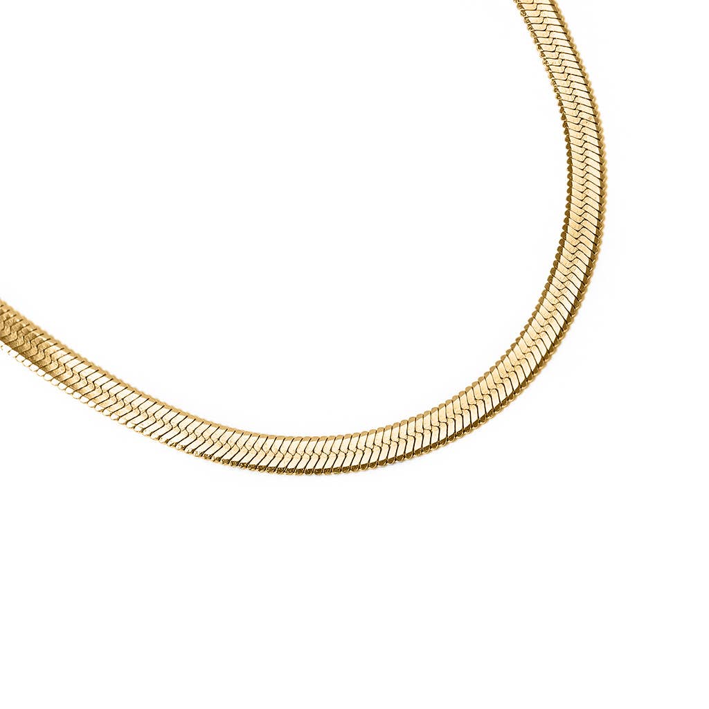 Gold Herringbone Necklace
