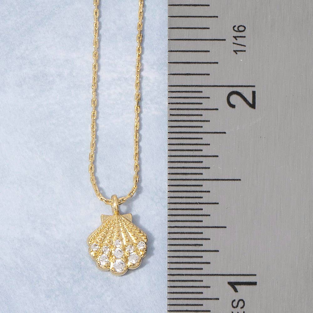 Gold Stoned Seashell Necklace