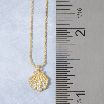 Gold Stoned Seashell Necklace
