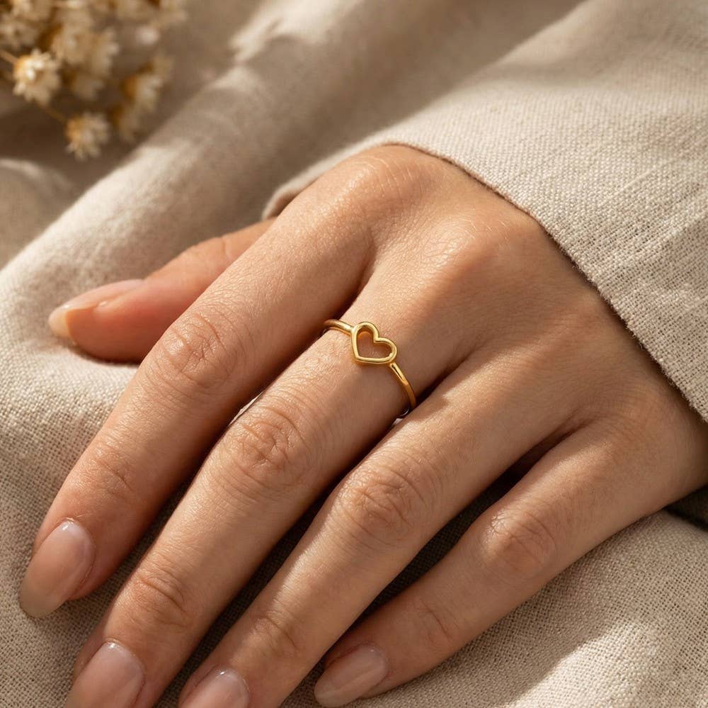 Gold Dainty Heart Ring