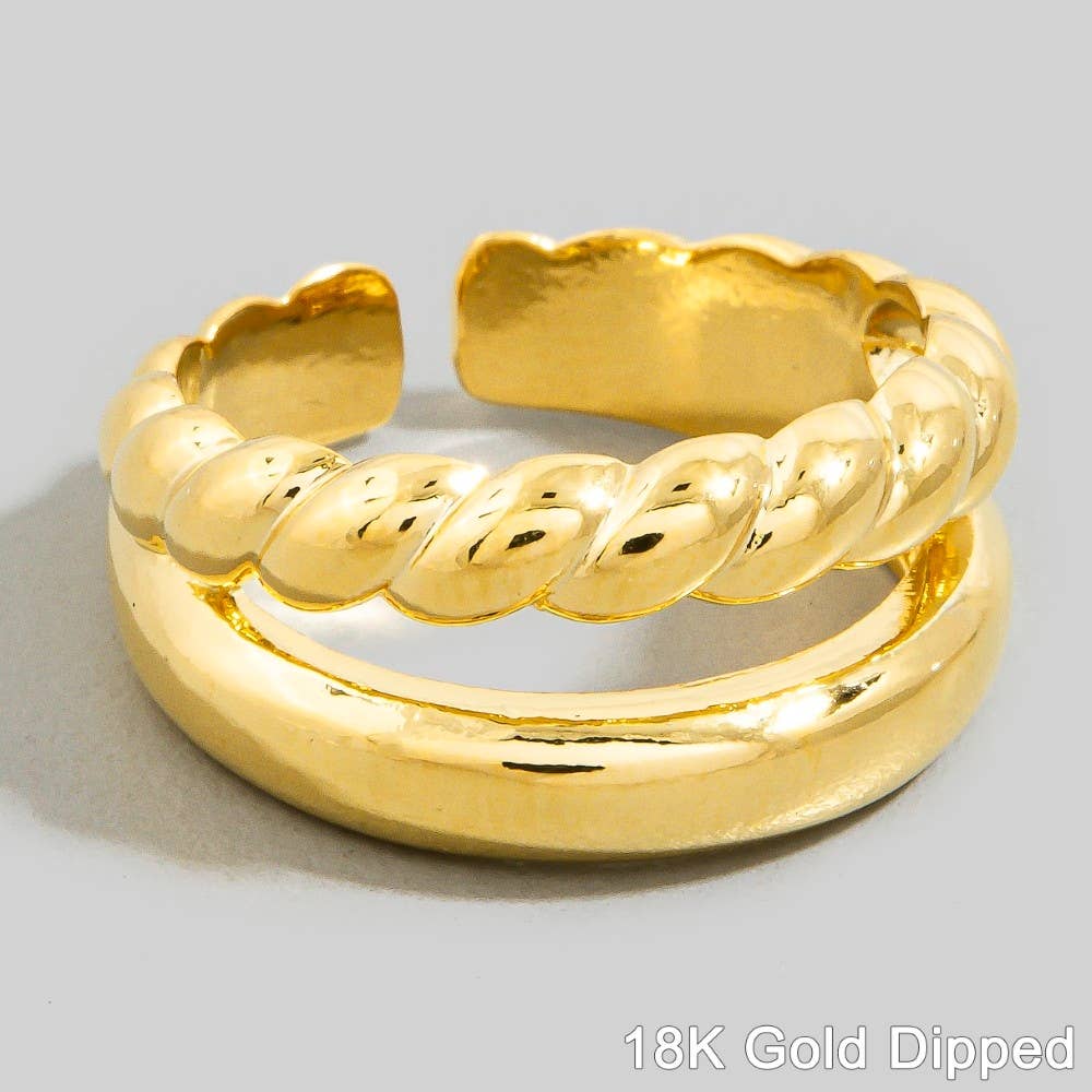 Gold Croissant Layered Ring