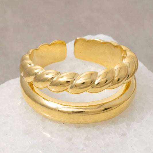 Gold Croissant Layered Ring