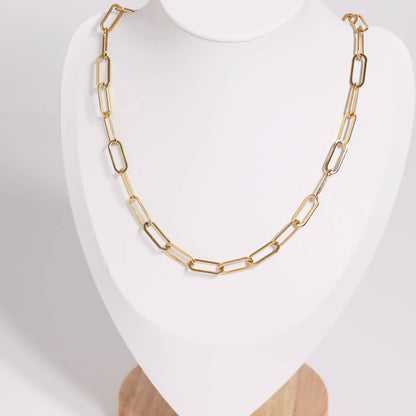 Gold Circle Link Paperclip Chain