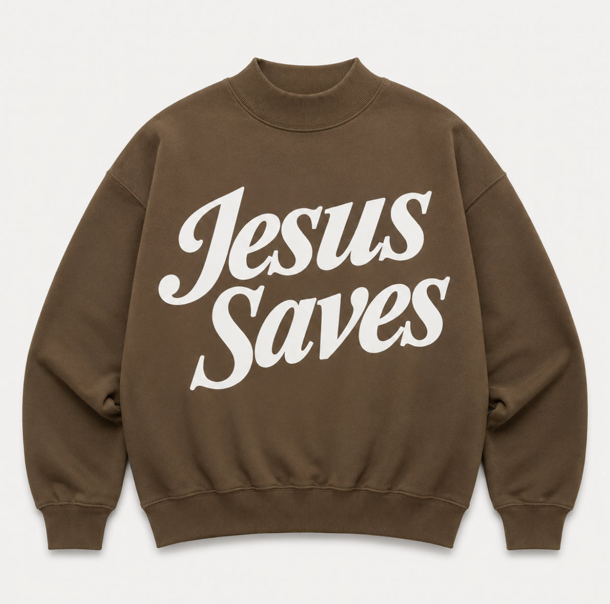 "Jesus Saves" Mock Neck Sweatshirt