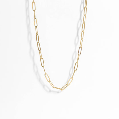 Gold Circle Link Paperclip Chain