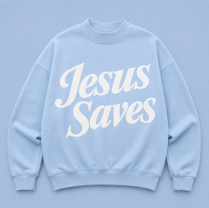 "Jesus Saves" Mock Neck Sweatshirt