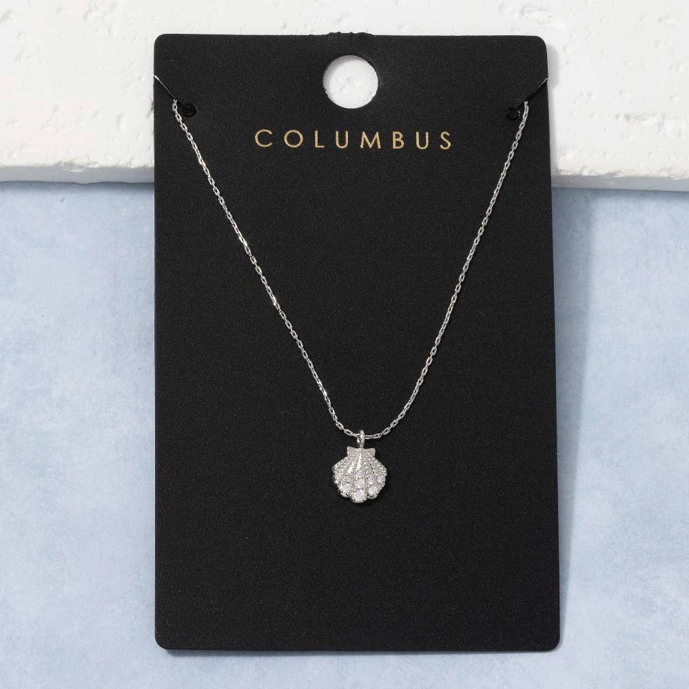 Gold Stoned Seashell Necklace