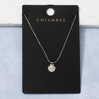 Gold Stoned Seashell Necklace