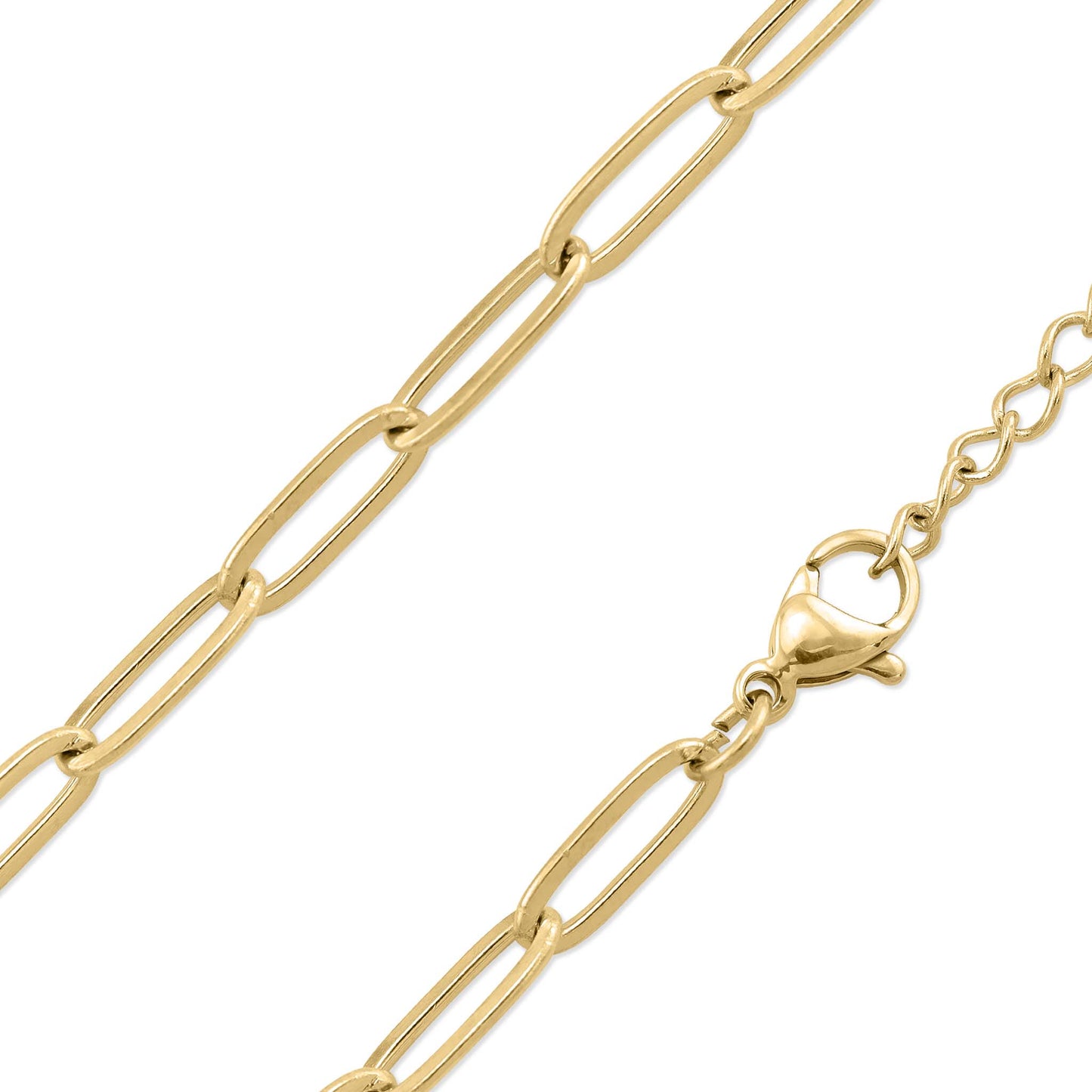 Gold Circle Link Paperclip Chain